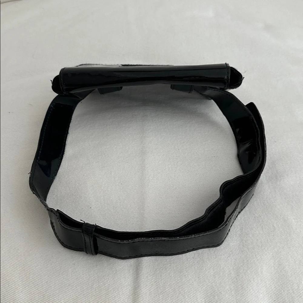 Chanel Black Patent Leather Enamel Logo Waist Pouch